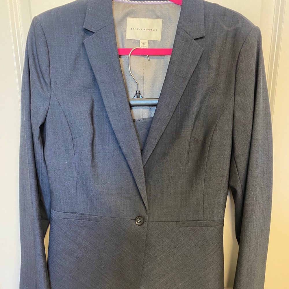 Navy Blue Blazer & Skirt Banana Republic